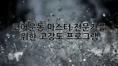 🔥 코어운동 마스터, 전문가를 위한 고강도 프로그램 💪