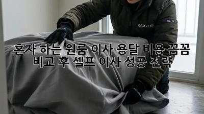 혼자 하는 원룸 이사? 용달 비용 꼼꼼 비교 후 셀프 이사 성공 전략!